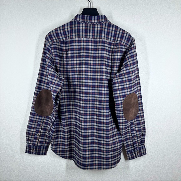 J. Crew Wool Blend Long Sleeve Button Down Shirt with Elbow Patch Large EUC - Picture 7 of 7